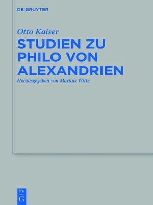cover image of Studien zu Philo von Alexandrien